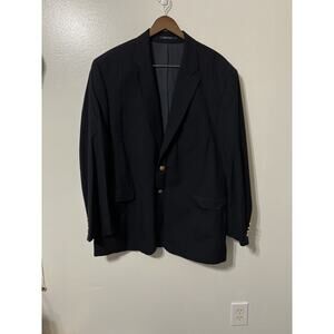 VTG Ralph Lauren Mens Navy Blazer Wool Classic Old Money XL Gold Crest Buttons